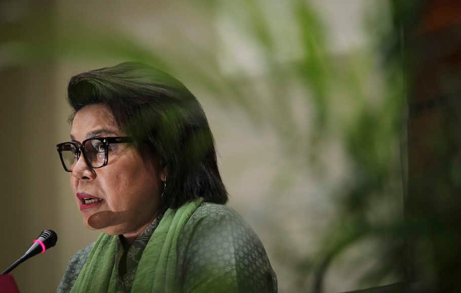 Wakil Ketua Komisi Pemberantasan Korupsi (KPK) Basaria Panjaitan menyampaikan keterangan pers di gedung KPK, Jakarta, Selasa (7/5/2019).