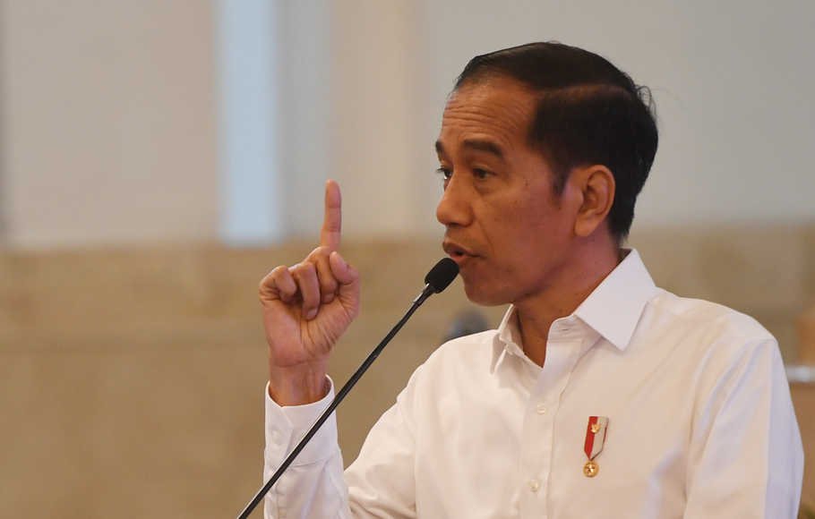 Presiden Joko Widodo memberikan kata sambutan dalam pembukaan Asian Agriculture and Food Forum (ASAFF) tahun 2020 di Istana Negara, Jakarta, Kamis (12/3/2020)