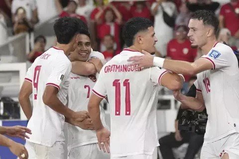 Pemain timnas Indonesia saat kalahkan Arab Saudi.Foto:Antara